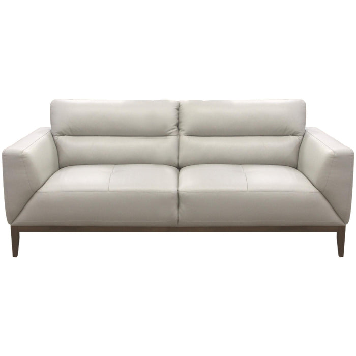 Downy  Genuine Leather Sofa 3 Seater Upholstered Lounge Couch - Silver