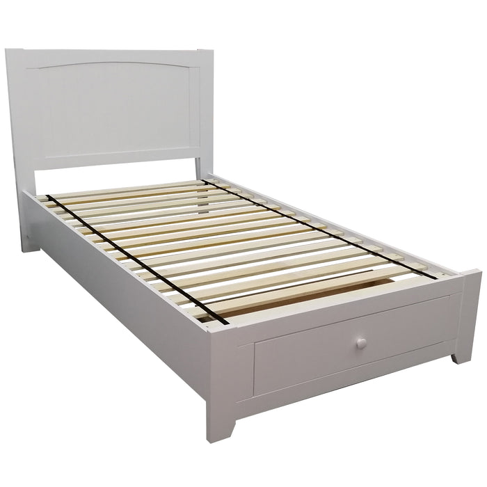 Wisteria Bed Frame King Single Size Mattress Base Storage Drawer Timber Wood-WHT