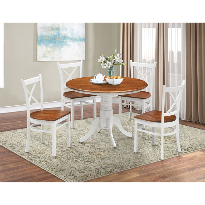 Lupin Dining Chair Set of 4 Crossback Solid Rubber Wood Furniture - White Oak