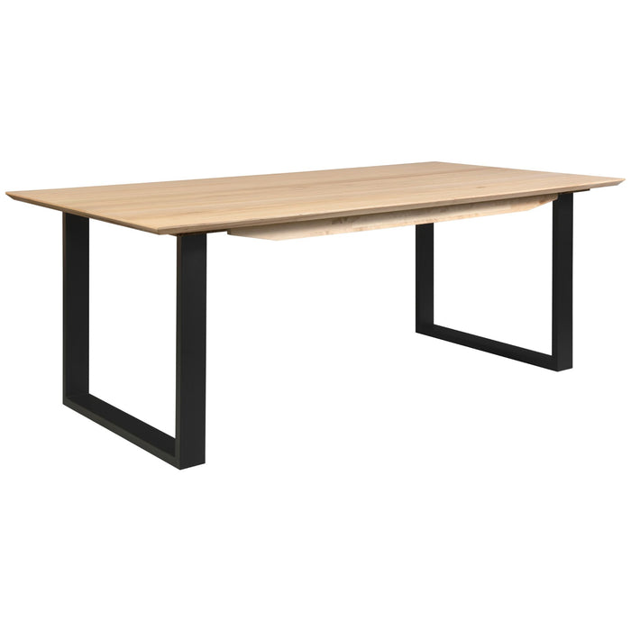 Aconite Dining Table 180cm Solid Messmate Timber Wood Black Metal Leg - Natural