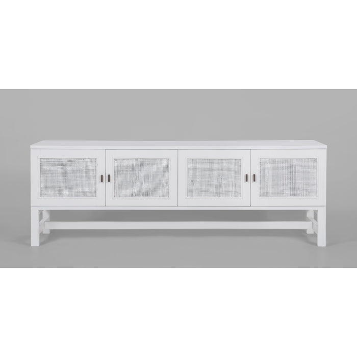 Jasmine ETU Entertainment TV Unit 160cm 4 Door Mindi Wood Rattan - White