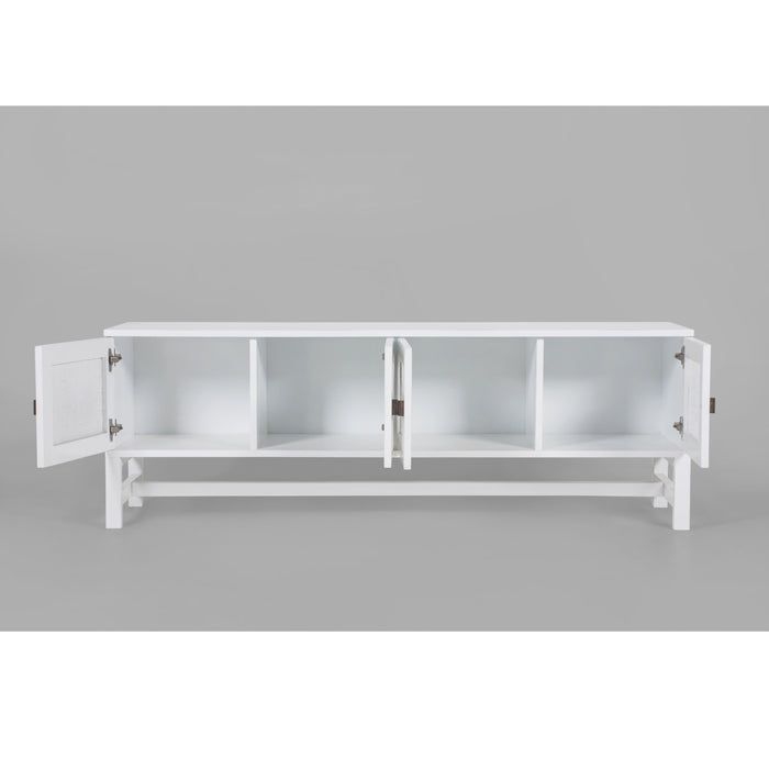 Jasmine ETU Entertainment TV Unit 160cm 4 Door Mindi Wood Rattan - White