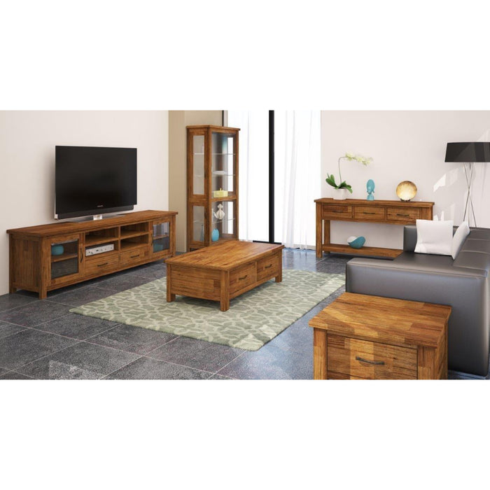 Birdsville ETU Entertainment TV Unit 223cm 2 Door 2 Drawer Mt Ash Wood - Brown