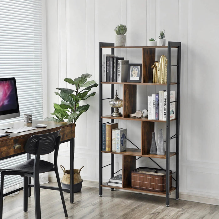 4 Tier Bookshelf with Compartments