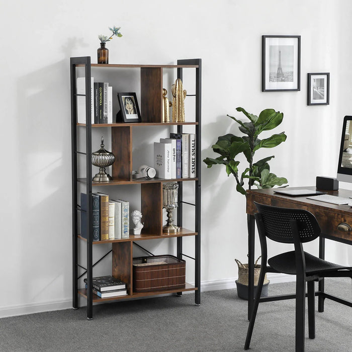 4 Tier Bookshelf with Compartments