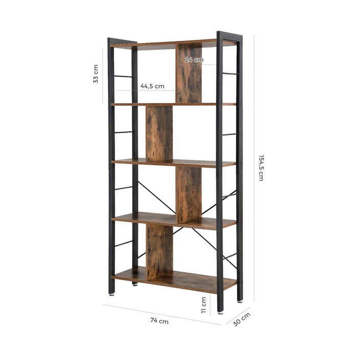 4 Tier Bookshelf with Compartments