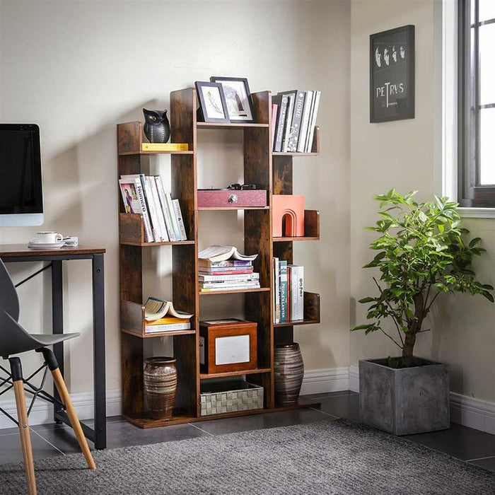 Bookshelf Tree-Shaped Bookcase with 13 Storage Shelves