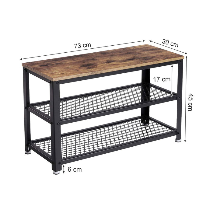 3 Tier Shoe Storage Bench 73 cm Length