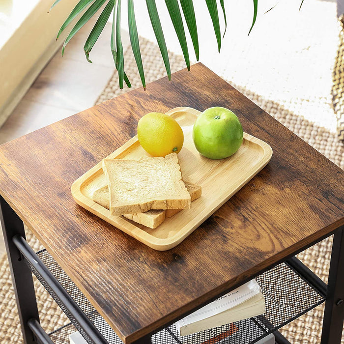 Side Table with 2 Mesh Shelves