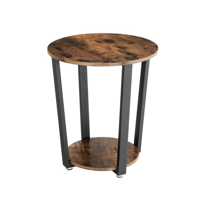 Round Side Table with Shelf