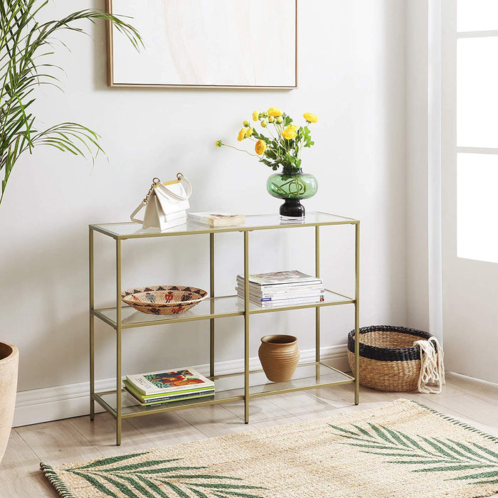 Sofa Console Table with 3 Shelves