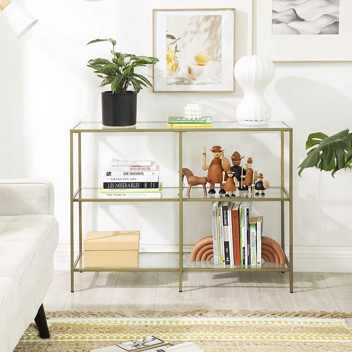 Sofa Console Table with 3 Shelves