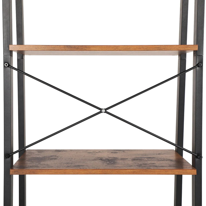 4 Tier Ladder Shelf Rustic Brown