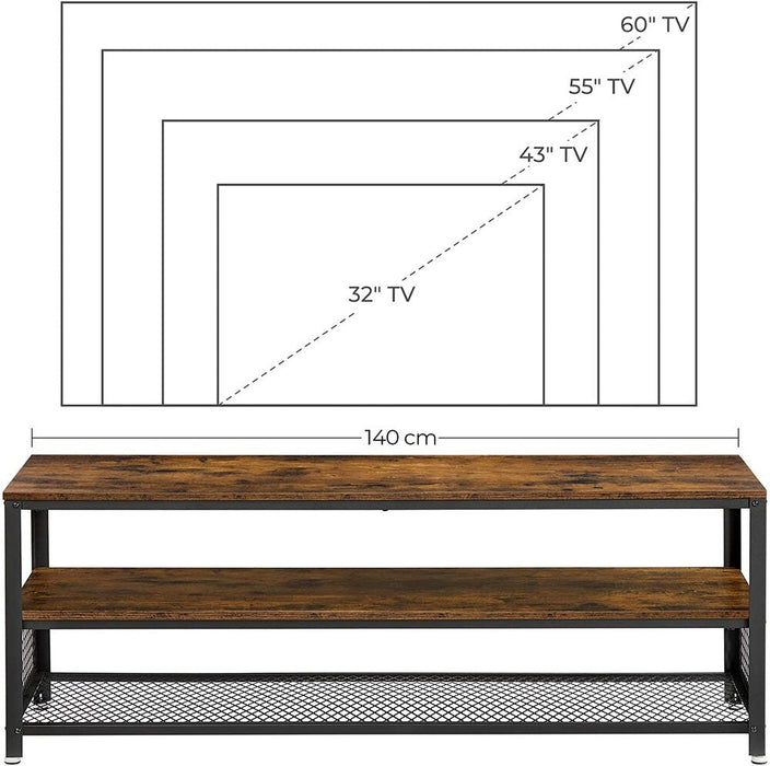 TV Stand 140cm Entertainment Unit with Shelves