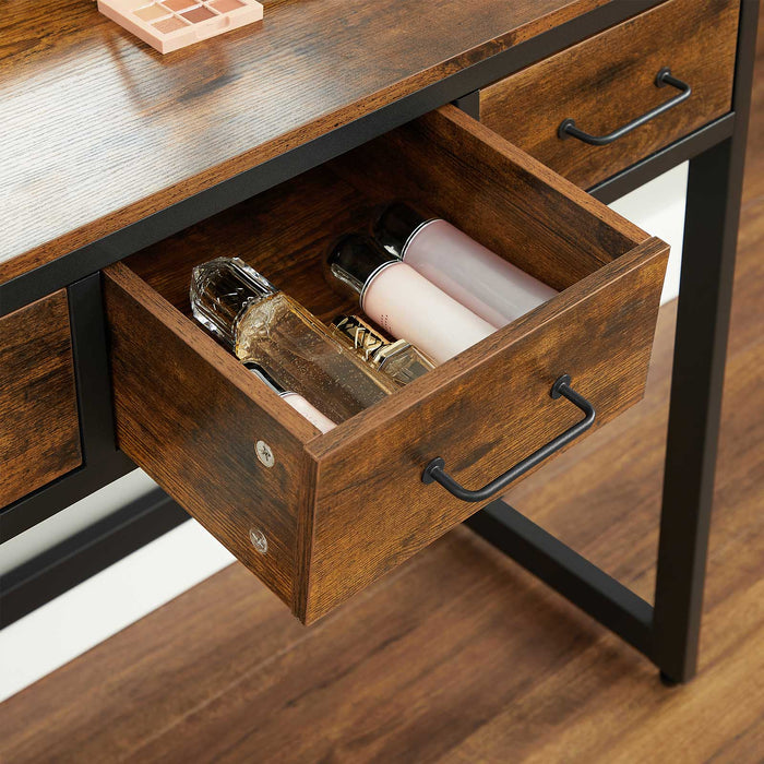 Vanity Dressing Table with Trifold Mirror