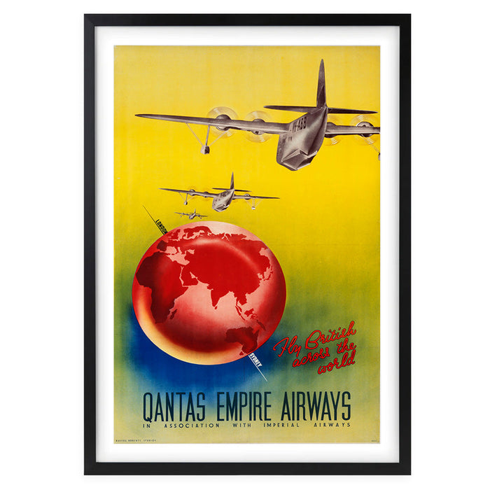 Wall Art's Australia Qantas Empire Airways Large 105cm x 81cm Framed A1 Art Print