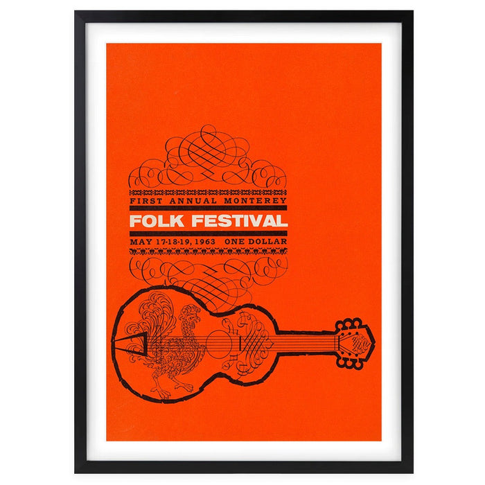 Wall Art's Bob Dylan - Monterey Folk Festival - 1963 Large 105cm x 81cm Framed A1 Art Print