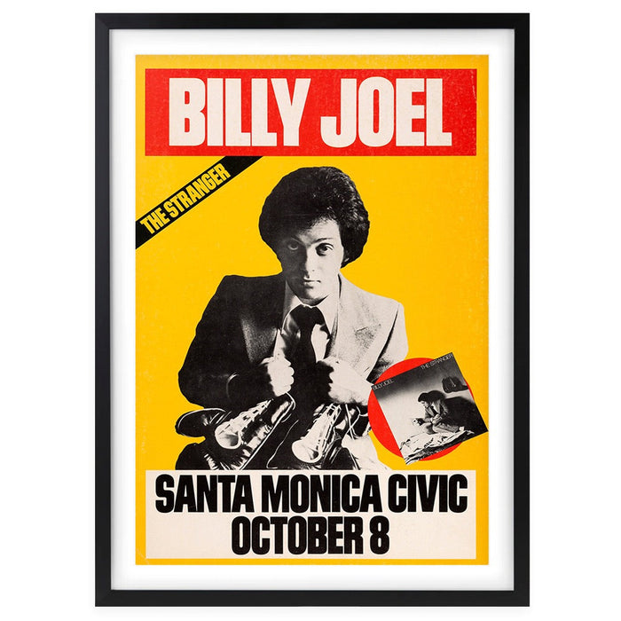 Wall Art's Billy Joel - Santa Monica Civic - 1977 Large 105cm x 81cm Framed A1 Art Print