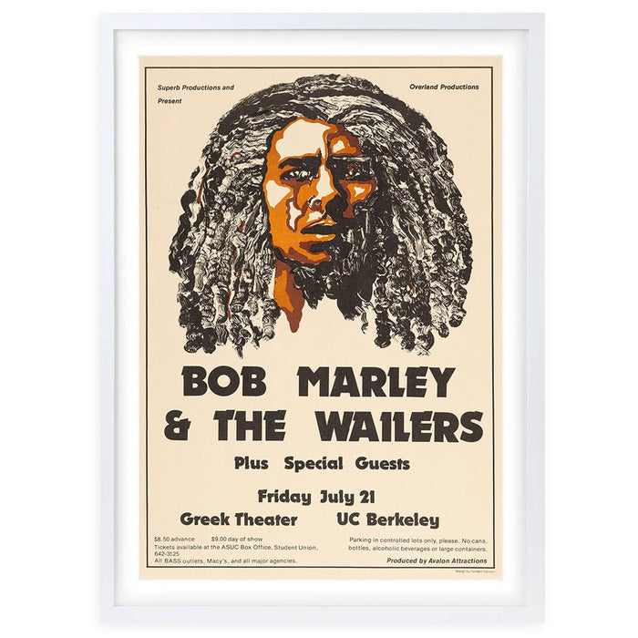 Wall Art's Bob Marley The Wailers - Greek Theatre - 1978 Large 105cm x 81cm Framed A1 Art Print