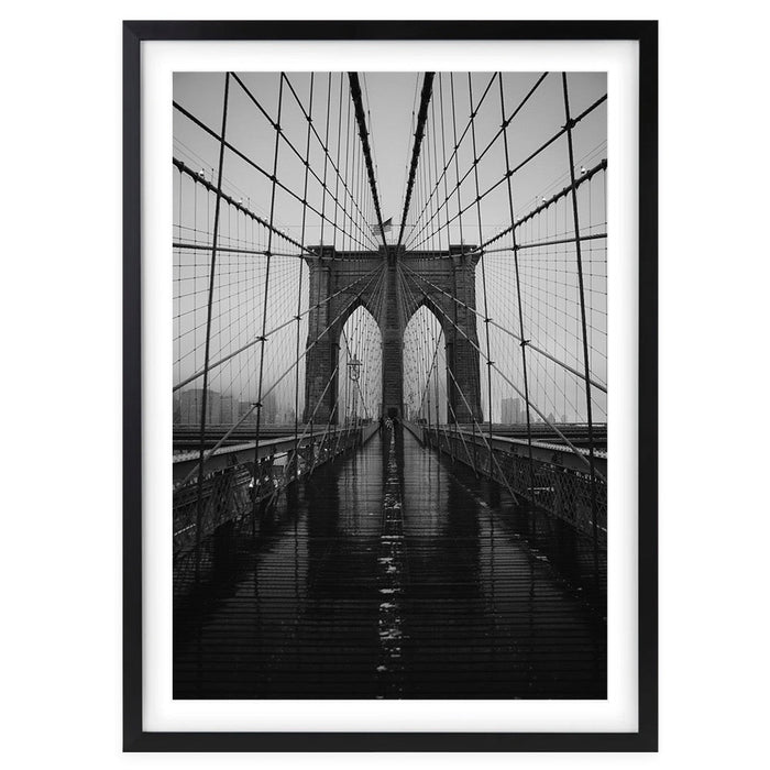 Wall Art's Brooklyn Bridge New York Large 105cm x 81cm Framed A1 Art Print