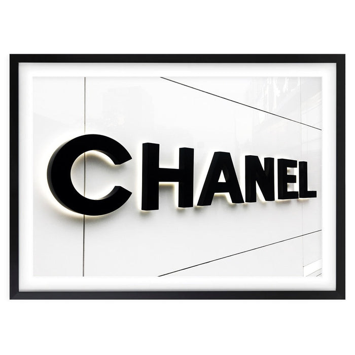 Wall Art's Chanel Sign Large 105cm x 81cm Framed A1 Art Print