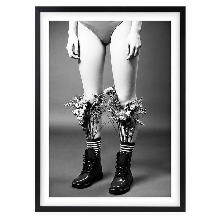 Wall Art's Flowers From Boots Large 105cm x 81cm Framed A1 Art Print