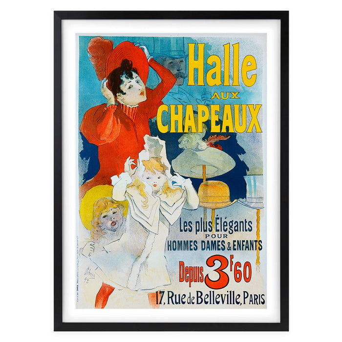 Wall Art's Halle Chapeaux Large 105cm x 81cm Framed A1 Art Print