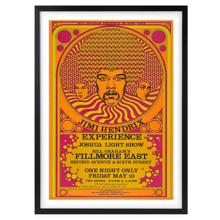 Wall Art's Jimi Hendrix 1968 2 Large 105cm x 81cm Framed A1 Art Print