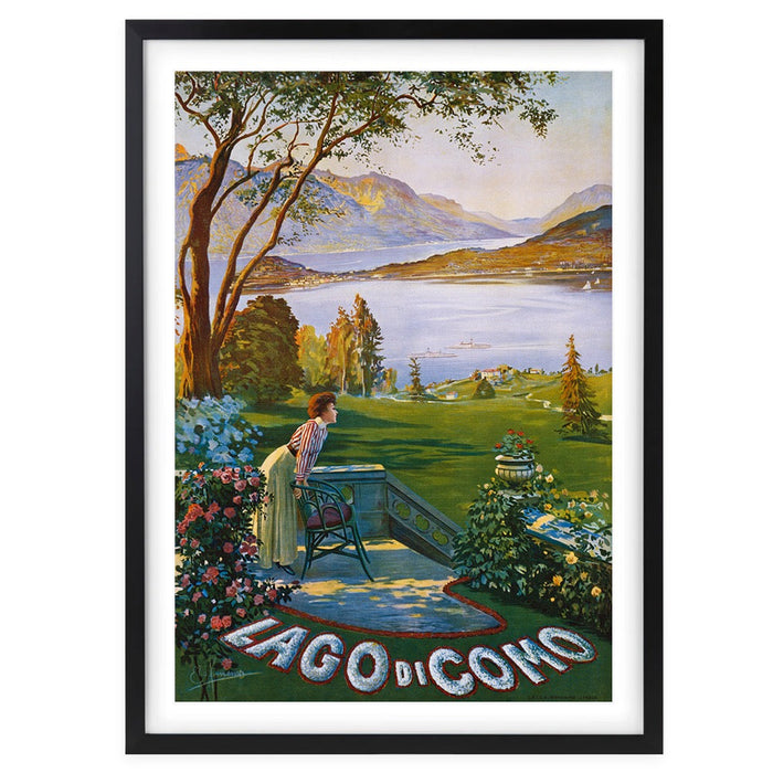 Wall Art's Lago Di Como Large 105cm x 81cm Framed A1 Art Print