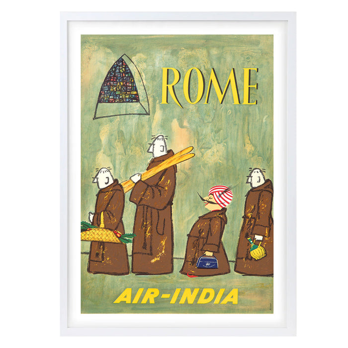 Wall Art's Rome Air India Large 105cm x 81cm Framed A1 Art Print