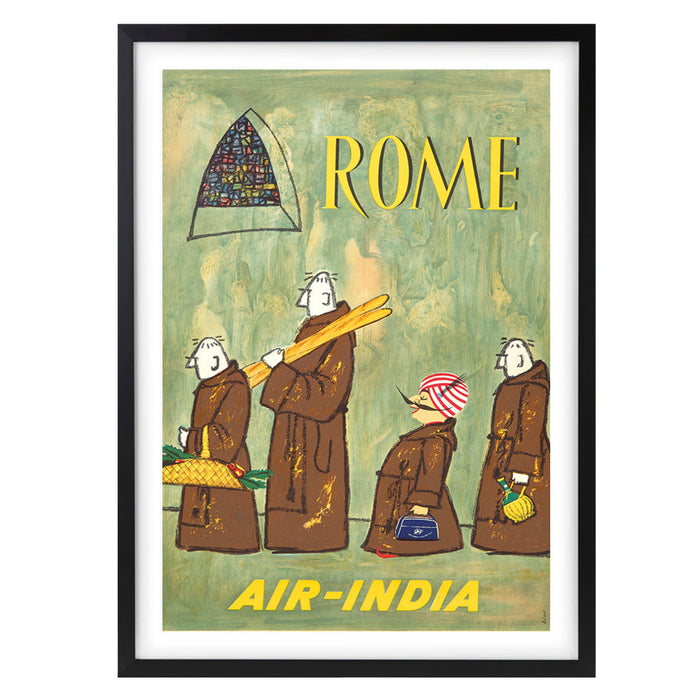 Wall Art's Rome Air India Large 105cm x 81cm Framed A1 Art Print