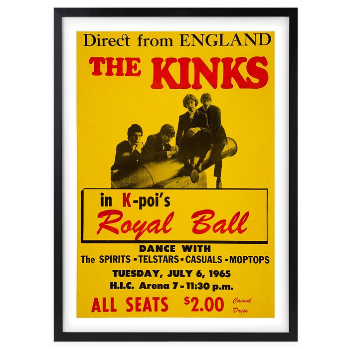 Wall Art's The Kinks 1965 Large 105cm x 81cm Framed A1 Art Print