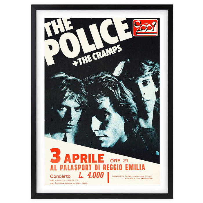 Wall Art's The Police - The Cramps - 1980 Large 105cm x 81cm Framed A1 Art Print