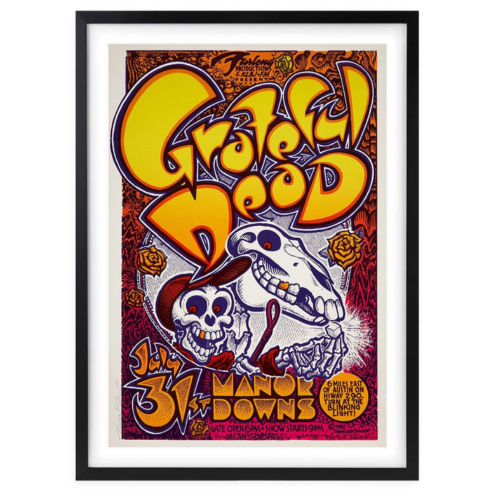 Wall Art's The Grateful Dead - Manor Downs - 1982 Large 105cm x 81cm Framed A1 Art Print