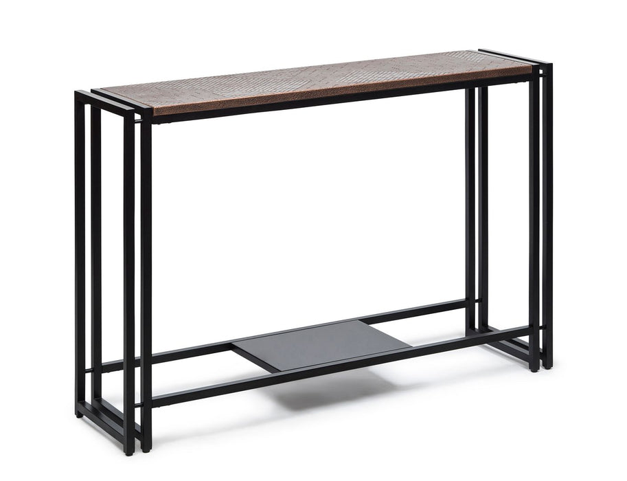 Sleek Hallway Console Table with Copper Textured Top