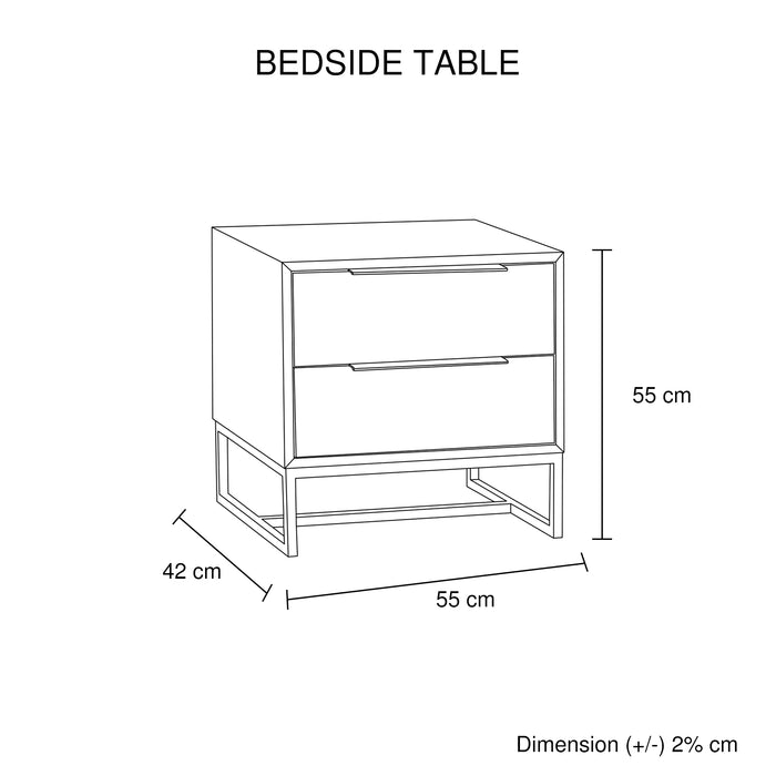 4 Pieces Bedroom Suite made in Solid Wood Acacia Veneered King Size Oak Colour Bed, Bedside Table & Dresser