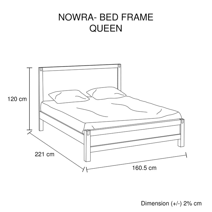 3 Pieces Bedroom Suite in Solid Wood Veneered Acacia Construction Timber Slat Queen Size Chocolate Colour Bed, Bedside Table