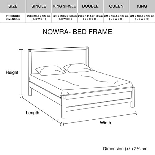 3 Pieces Bedroom Suite in Solid Wood Veneered Acacia Construction Timber Slat King Single Size Oak Colour Bed, Bedside Table