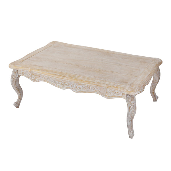 Coffee Table Oak Wood Plywood Veneer White Washed Finish