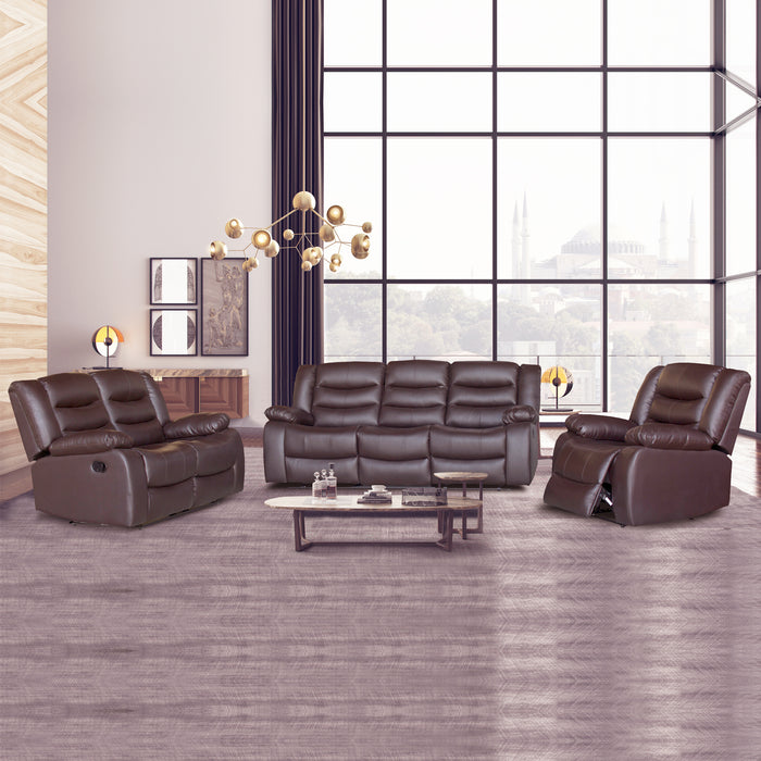 3+2+1 Seater Recliner Sofa In Faux Leather Lounge Couch in Brown