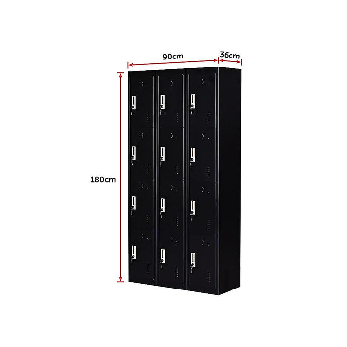 Twelve-Door Office Gym Shed Storage Locker