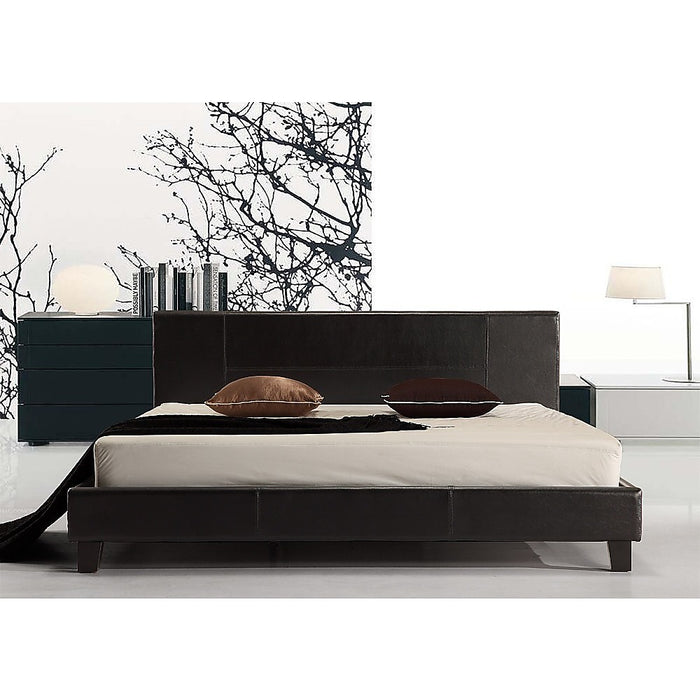 King PU Leather Bed Frame Black