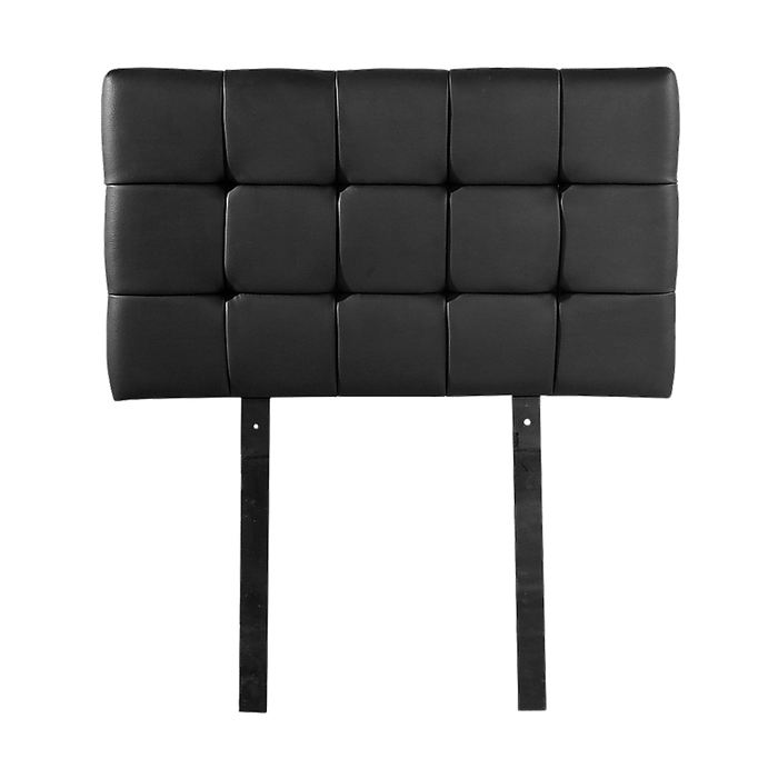 PU Leather Single Bed Deluxe Headboard Bedhead - Black