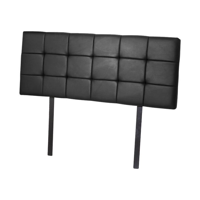 PU Leather Double Bed Deluxe Headboard Bedhead - Black