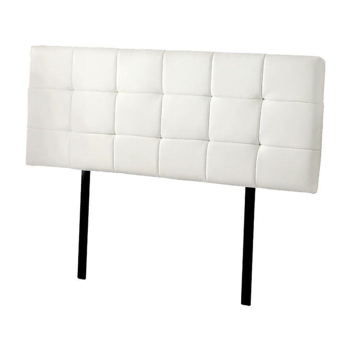 PU Leather Queen Bed Deluxe Headboard Bedhead - White