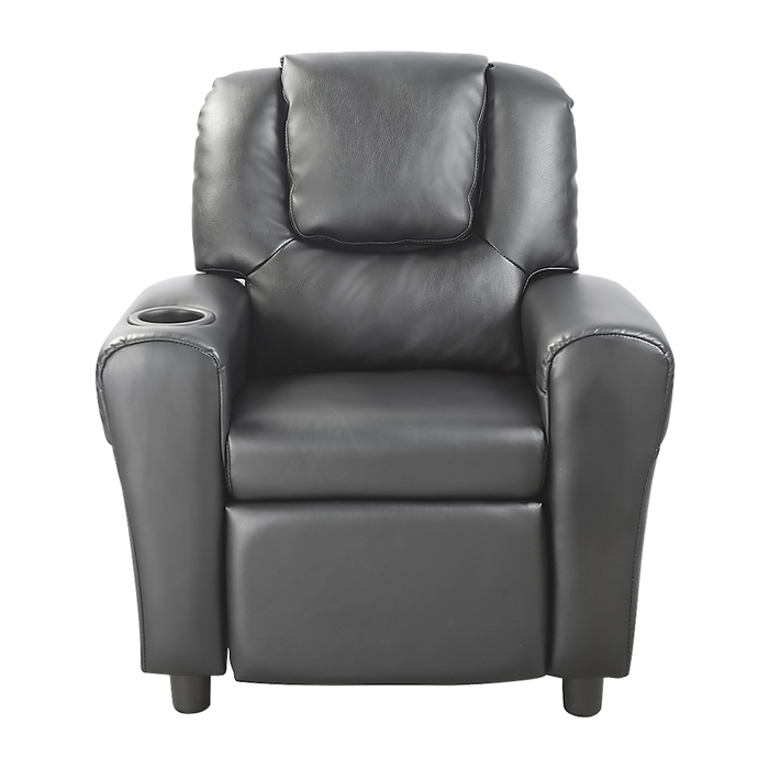 PU Leather Kids Recliner with Drink Holder