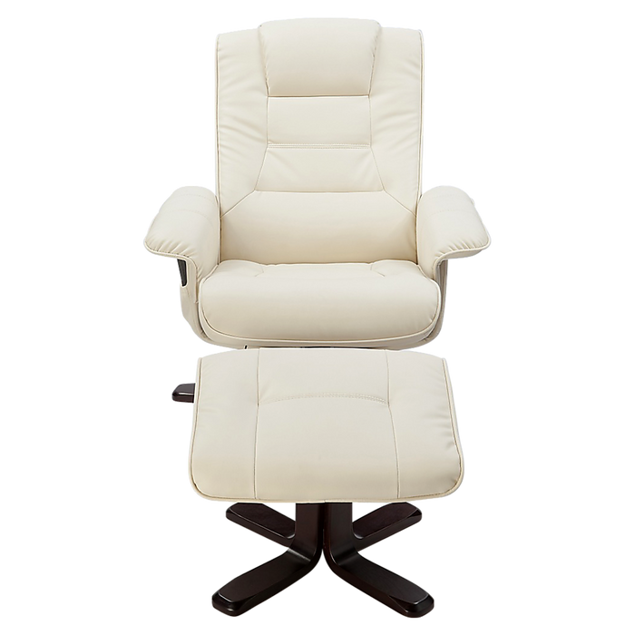 PU Leather Massage Chair Recliner Ottoman Lounge Remote