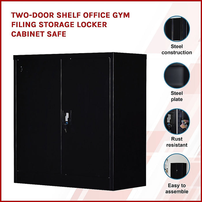 Two-Door Shelf Office Gym Filing Storage Locker Cabinet Safe