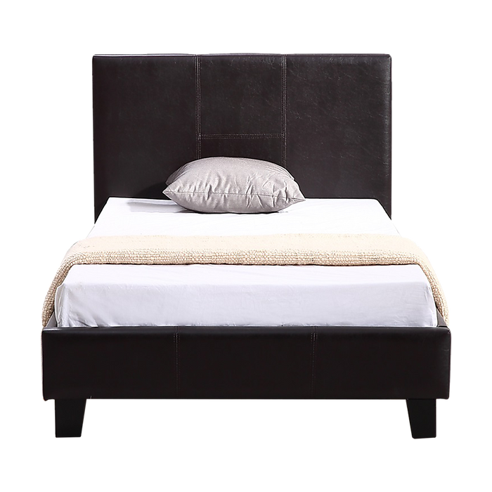 Single PU Leather Bed Frame Brown