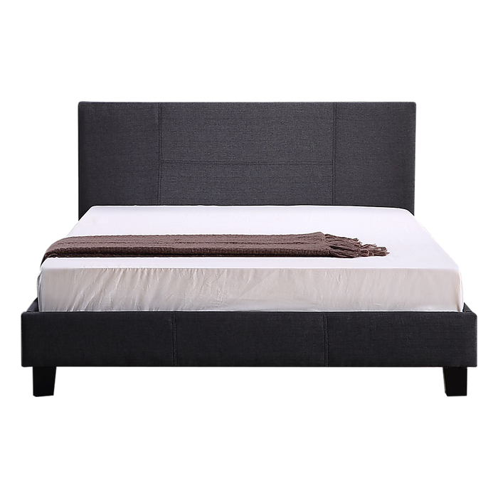 Double Linen Fabric Bed Frame Grey